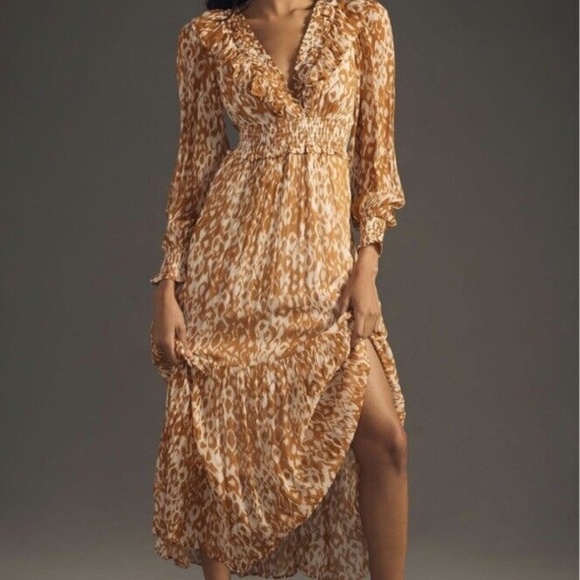 NWT Anthropologie Odetta Ruffled V-Neck Dress XL - Picture 2 of 7